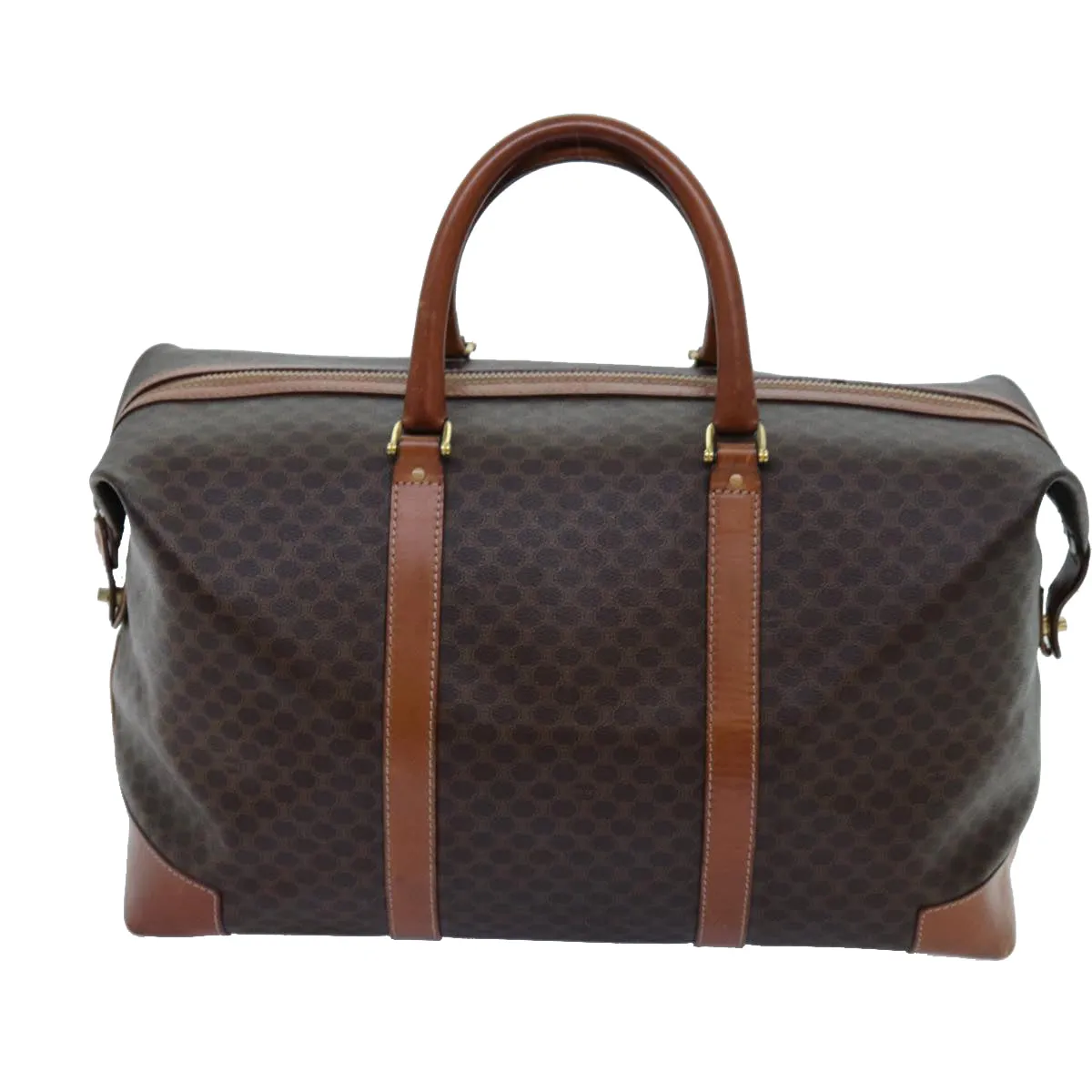 CELINE Macadam Canvas Boston Bag PVC Brown Auth 72587