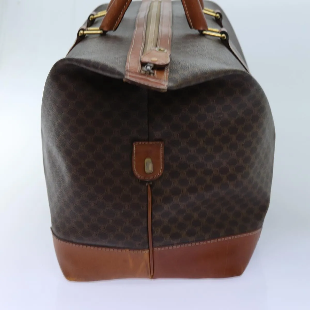 CELINE Macadam Canvas Boston Bag PVC Brown Auth 72587
