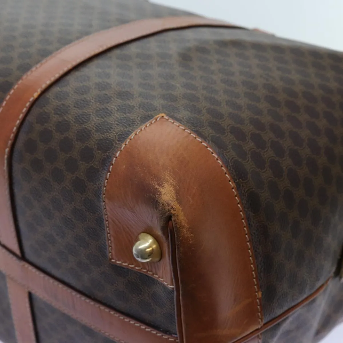 CELINE Macadam Canvas Boston Bag PVC Brown Auth 72587