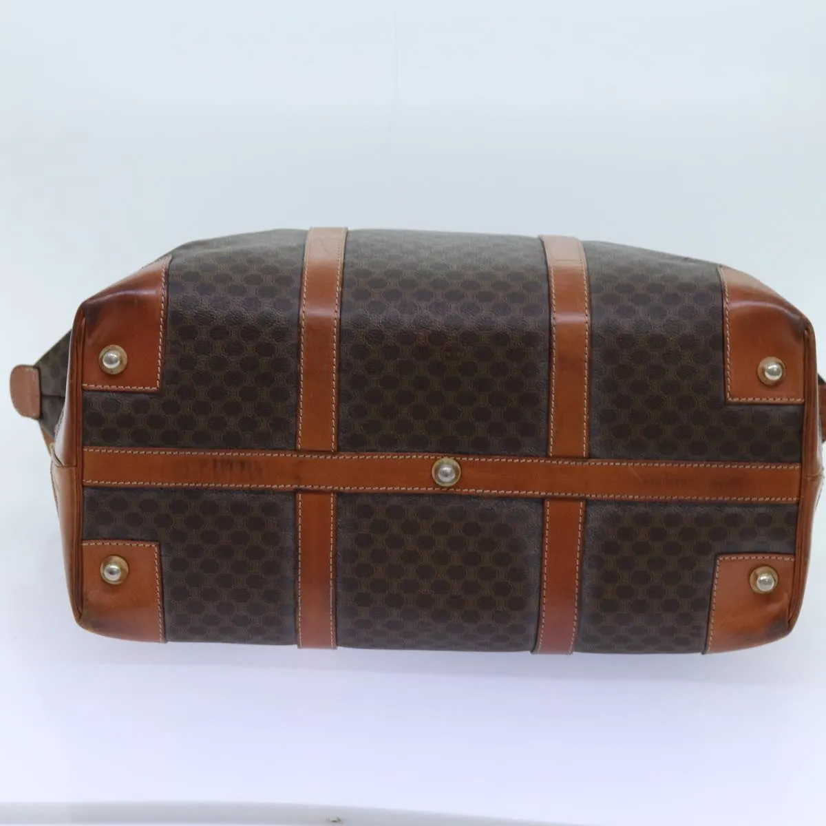 CELINE Macadam Canvas Boston Bag PVC Brown Auth 72587