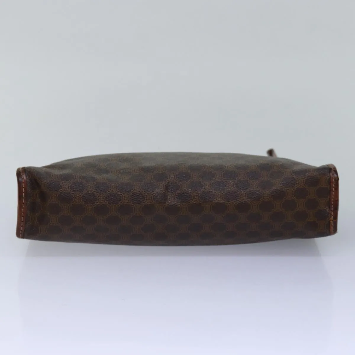 CELINE Macadam Canvas Clutch Bag PVC Brown Auth bs14884