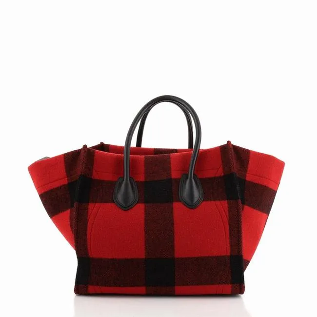 CELINE Phantom Printed Felt Mini Luggage Wool Bag