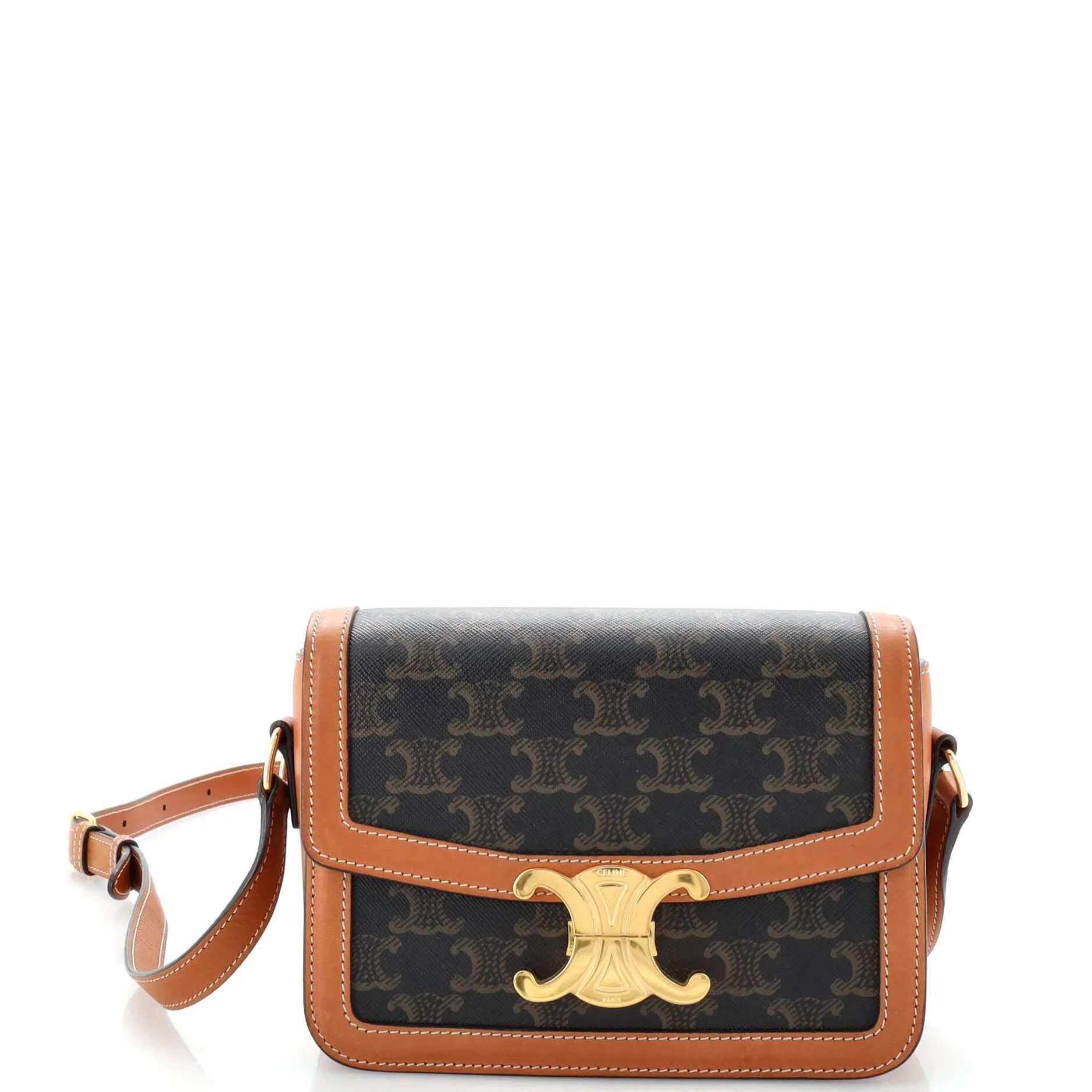 CELINE Triomphe Shoulder Bag Triomphe Coated Canvas Teen