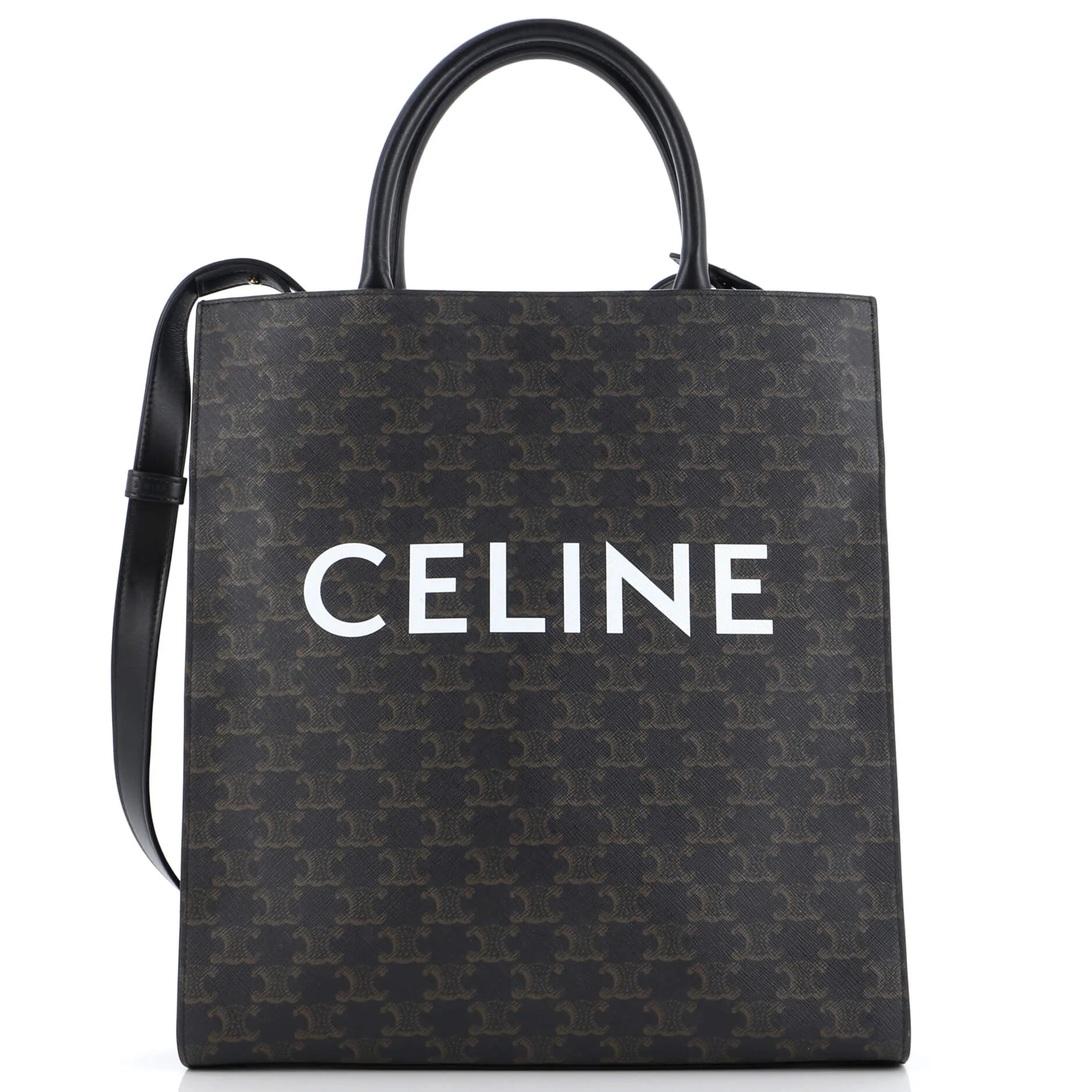CELINE Vertical Cabas Tote Triomphe Coated Canvas Medium