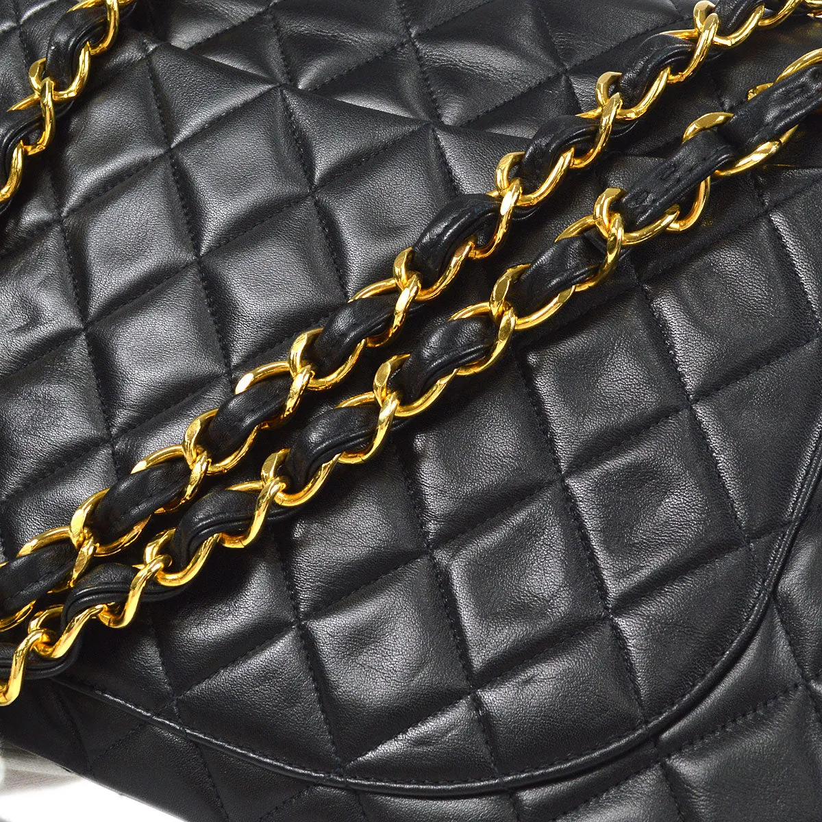 CHANEL 1994-1996 Classic Flap Maxi Black Lambskin 66455