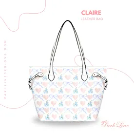 Claire Leather Bag | Heart, Flower and Bow Design | Perfect Gift for Her | Elegant & Durable Fashion Tote