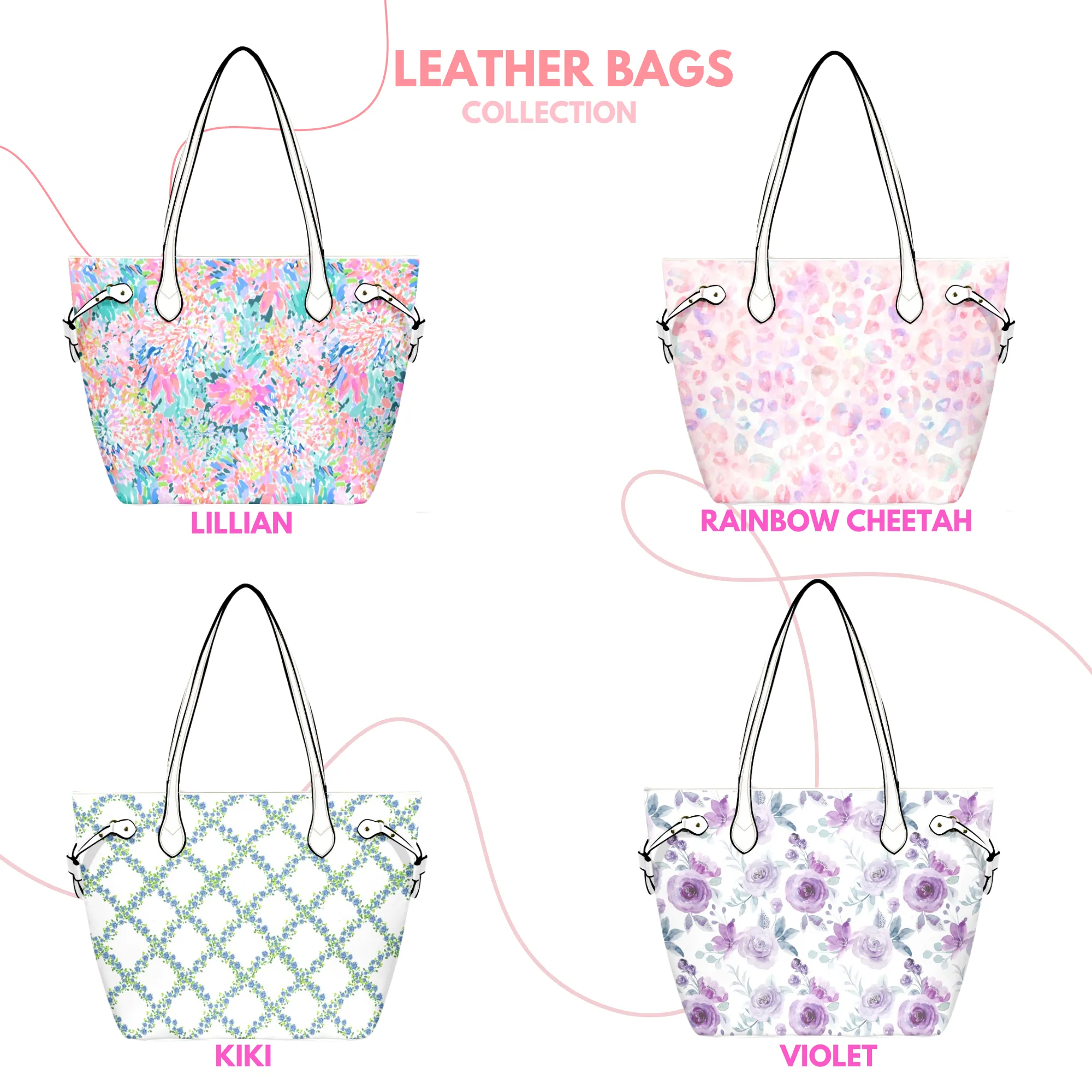Claire Leather Bag | Heart, Flower and Bow Design | Perfect Gift for Her | Elegant & Durable Fashion Tote