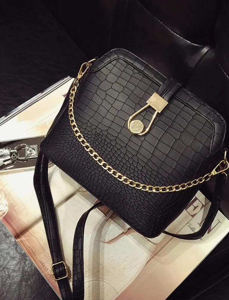 Crocodile Leather Shoulder Bag