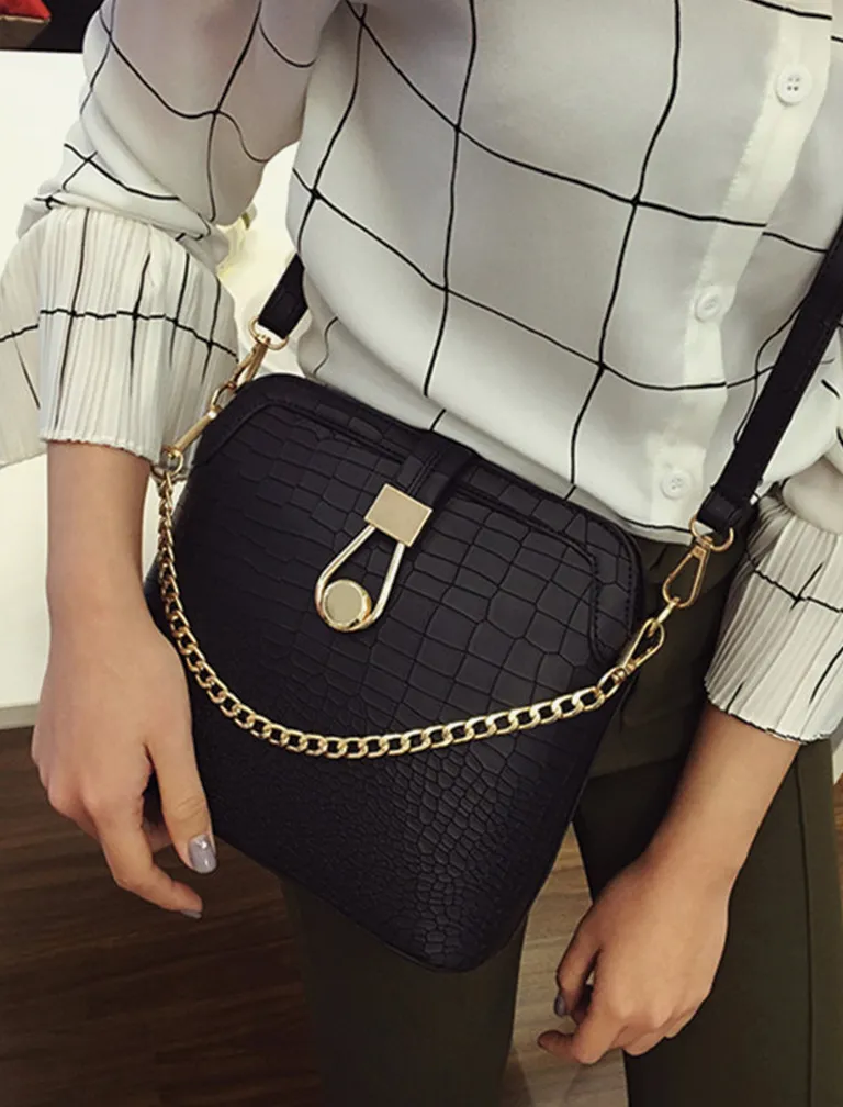 Crocodile Leather Shoulder Bag