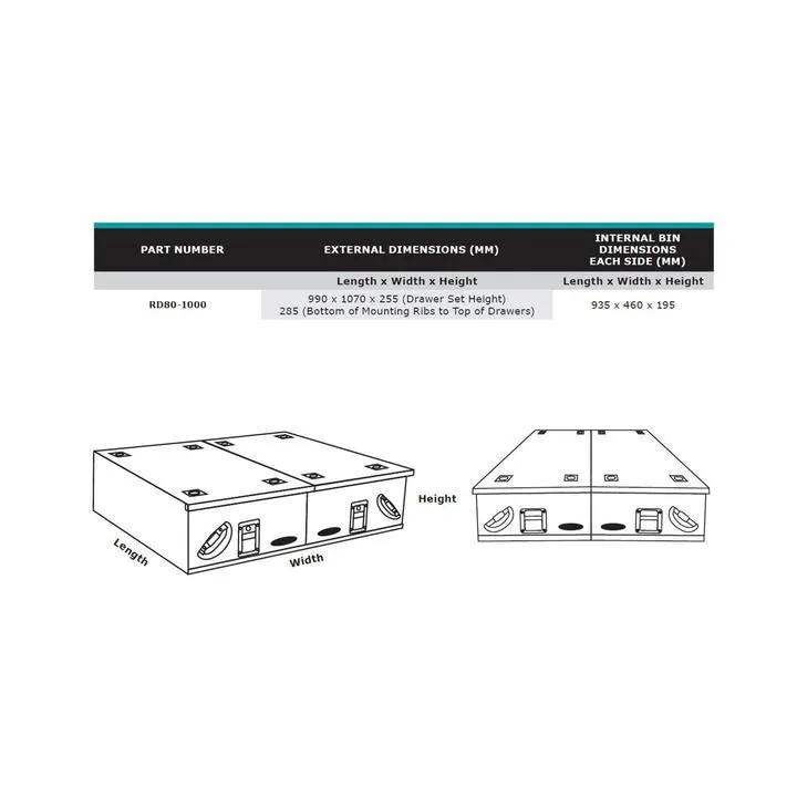 DOBINSONS | Land Cruiser 80 Series Dual Roller Drawer System Fridge Slide (RDKITLC80)