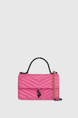 Edie Mini Crossbody On A Chain Bag In Pink
