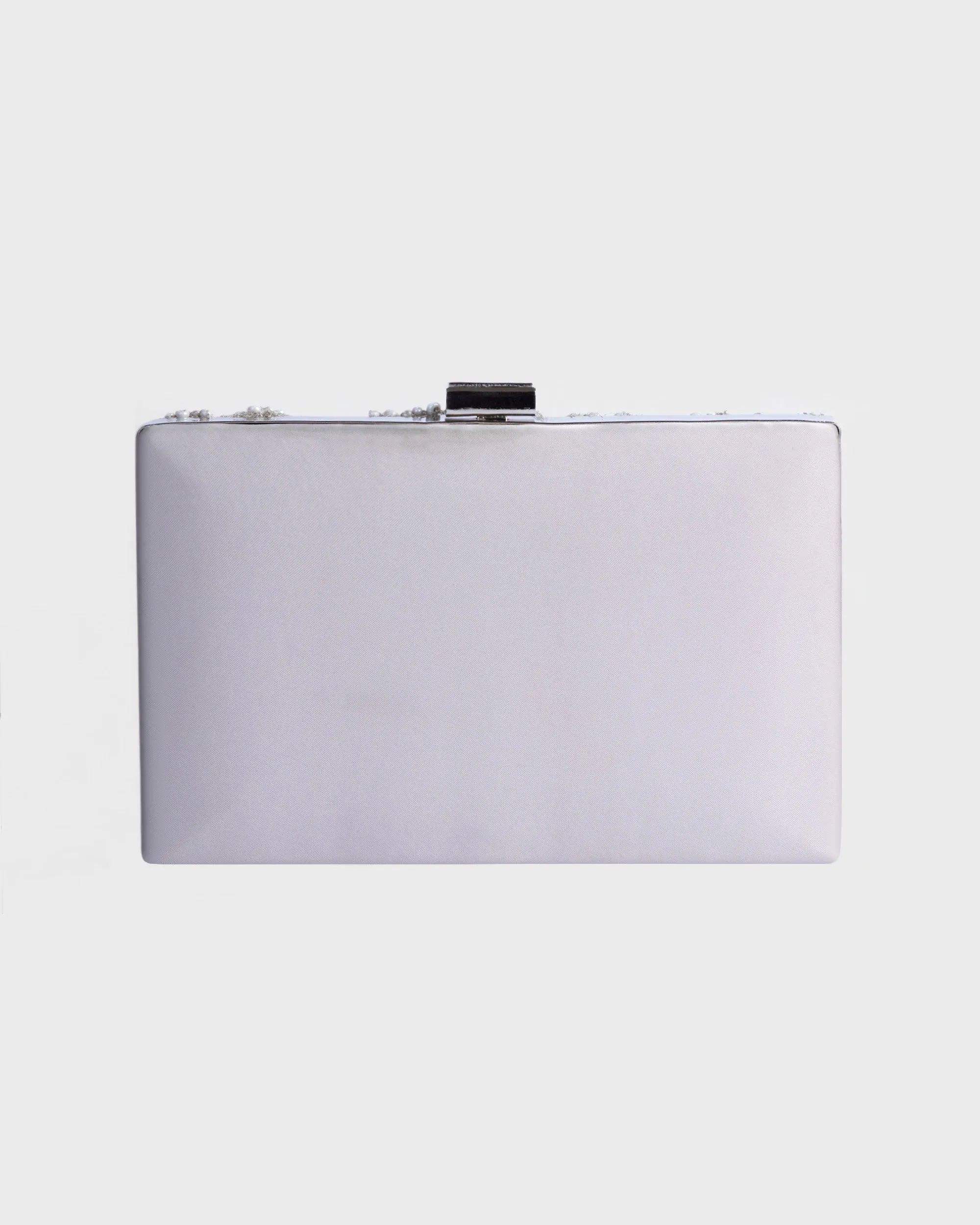 Embroidered Grey Clutch