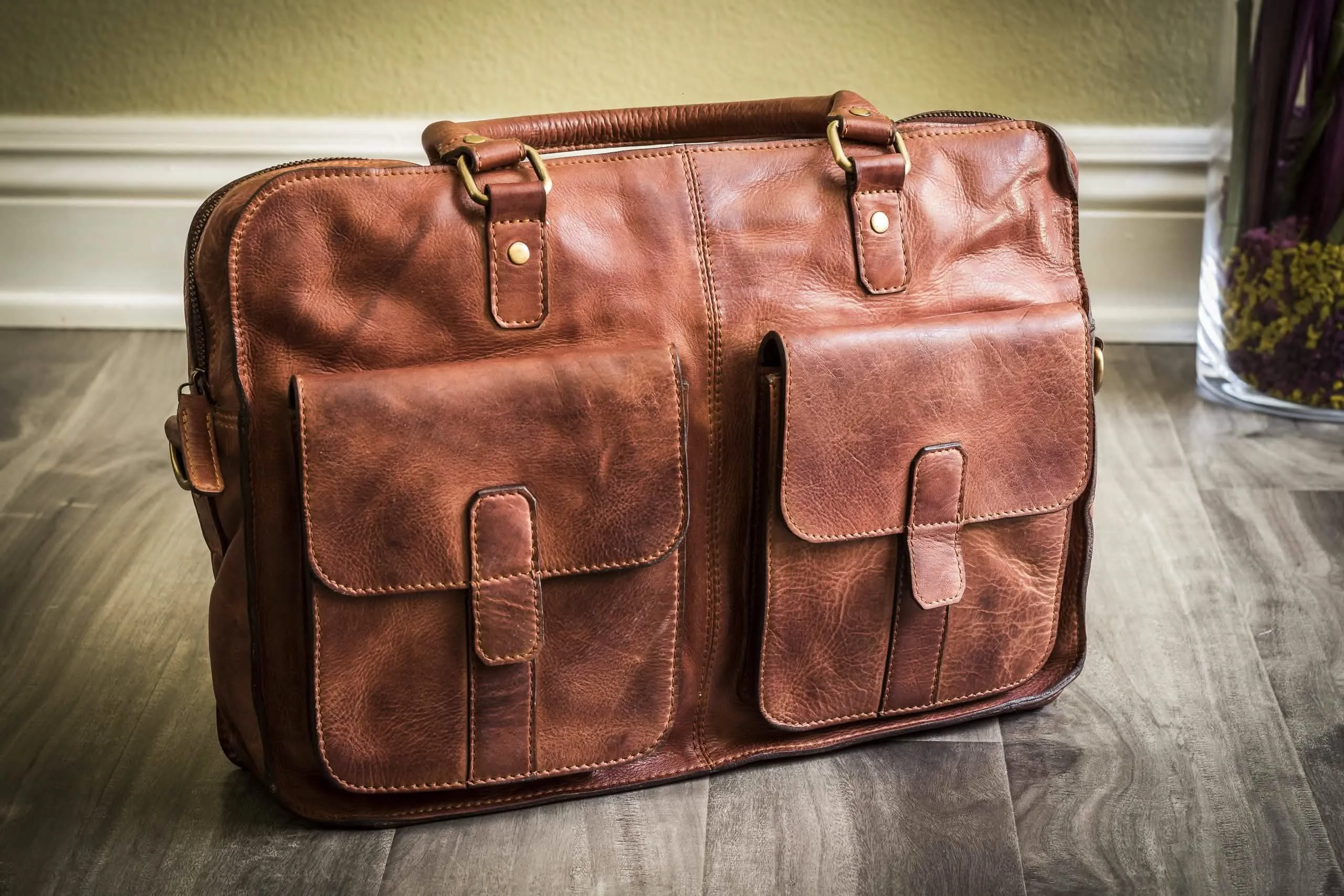 Executive Leather Commuter Briefcase