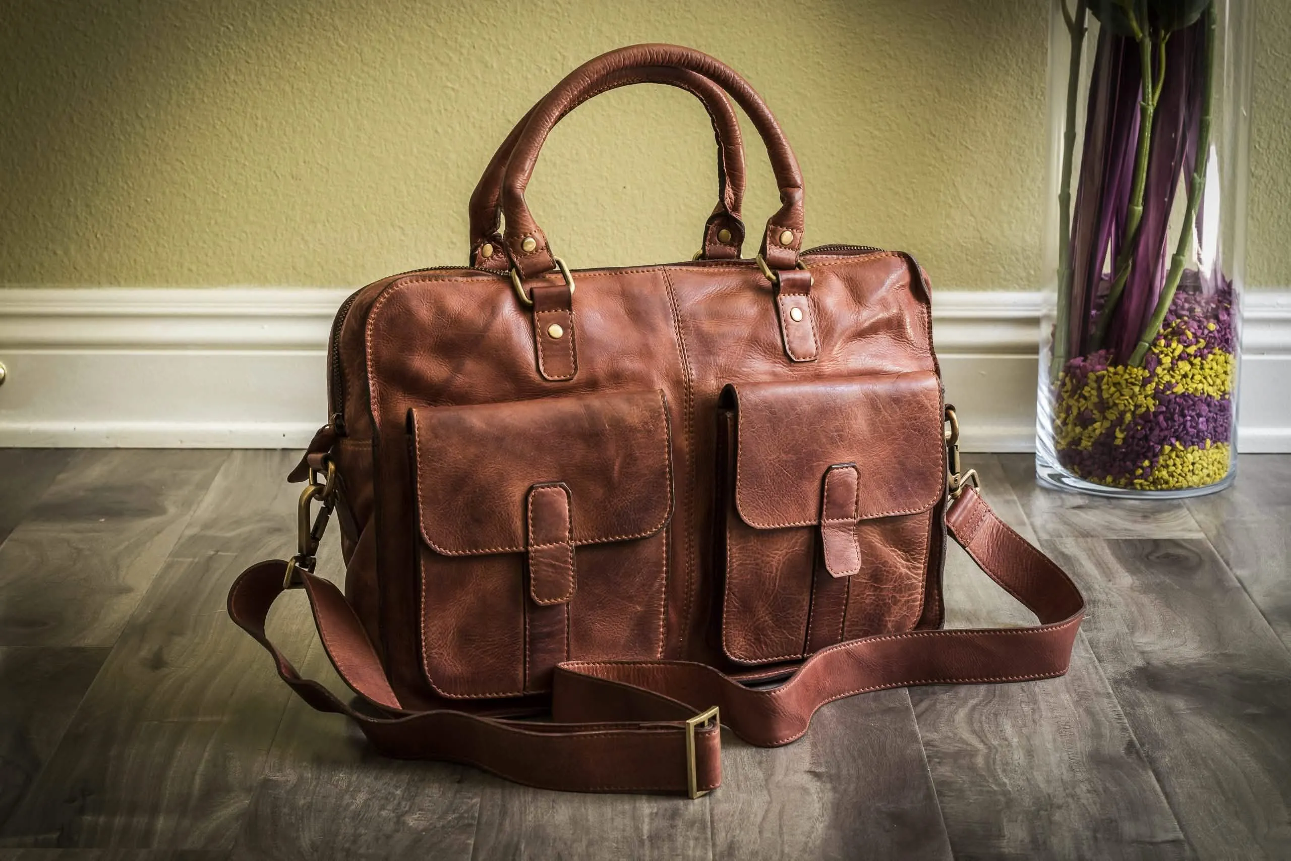 Executive Leather Commuter Briefcase