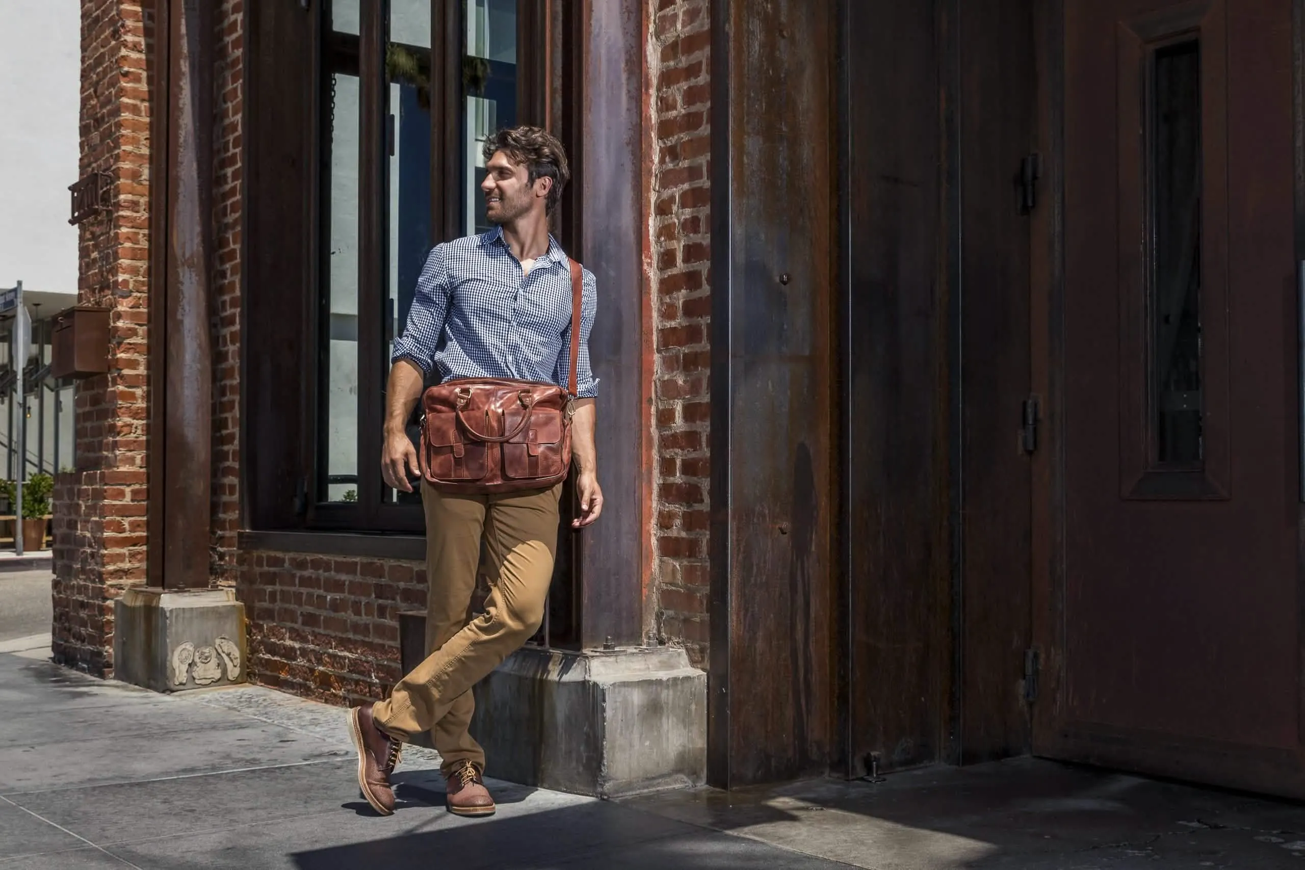 Executive Leather Commuter Briefcase
