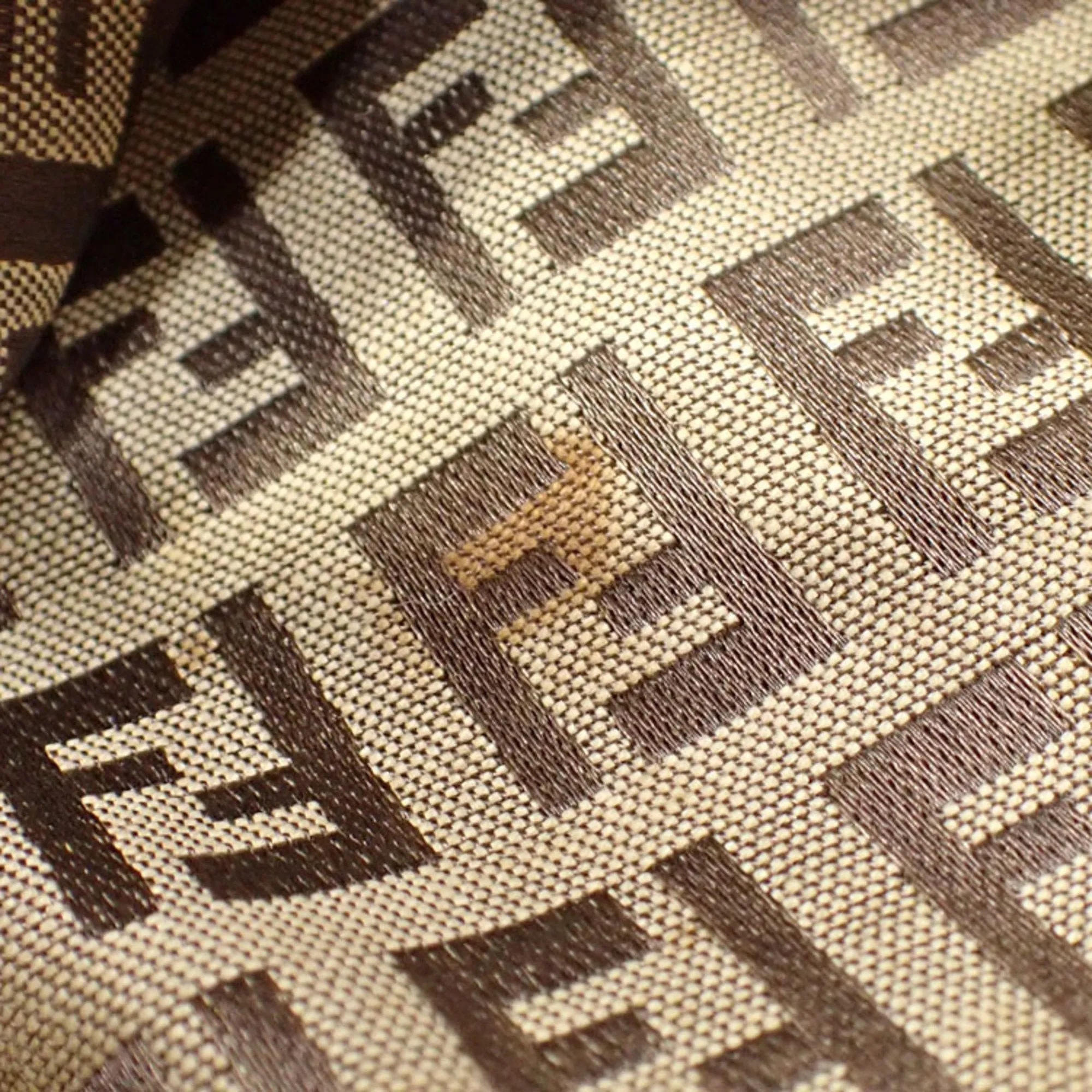 FENDI Handbag Zucchino Women's Brown Canvas Leather 8BH018