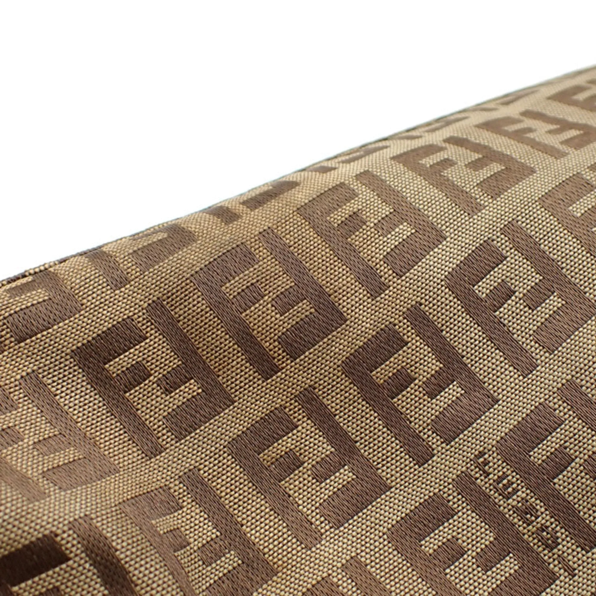 FENDI Handbag Zucchino Women's Brown Canvas Leather 8BH018