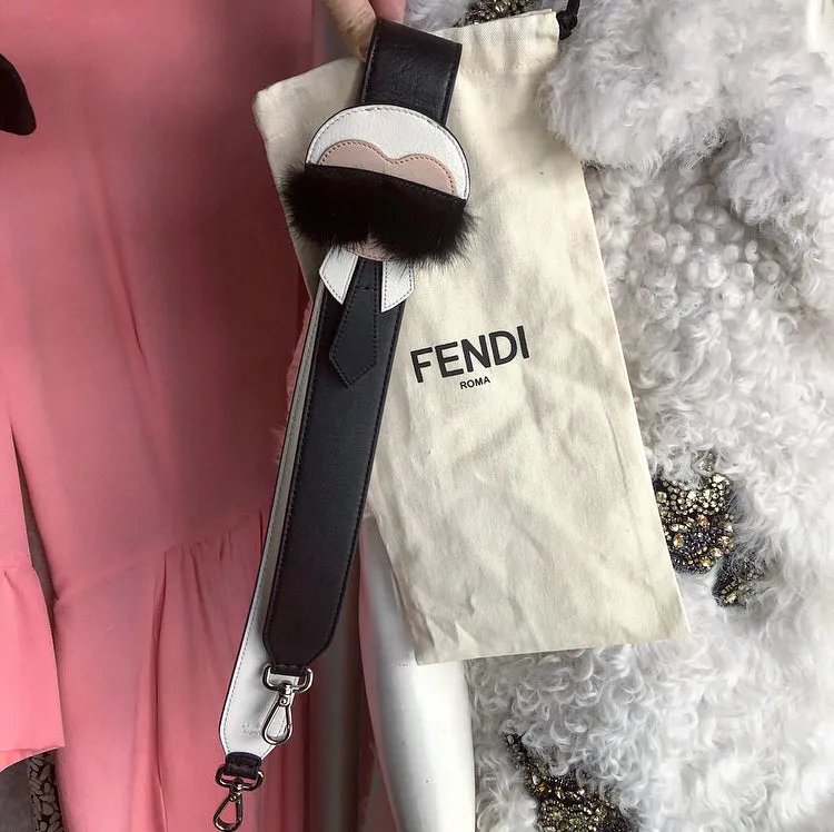 Fendi Karlito Karl Mink Fur Strap You Bag Strap