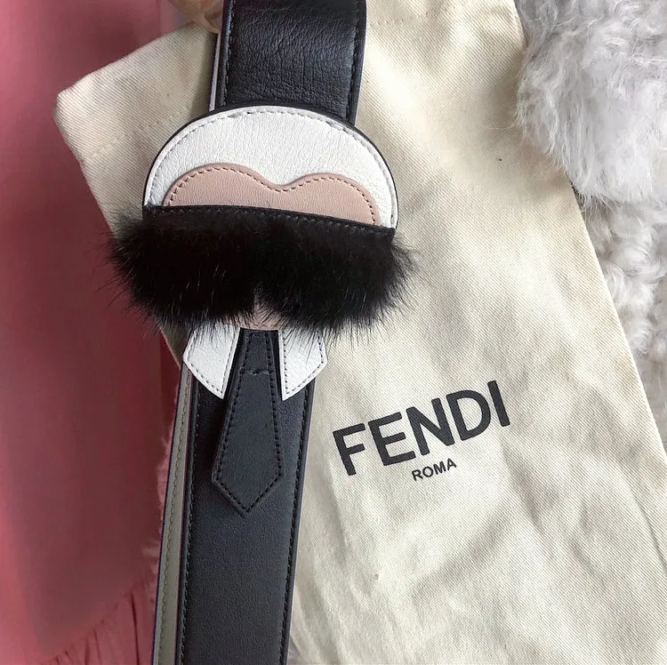 Fendi Karlito Karl Mink Fur Strap You Bag Strap