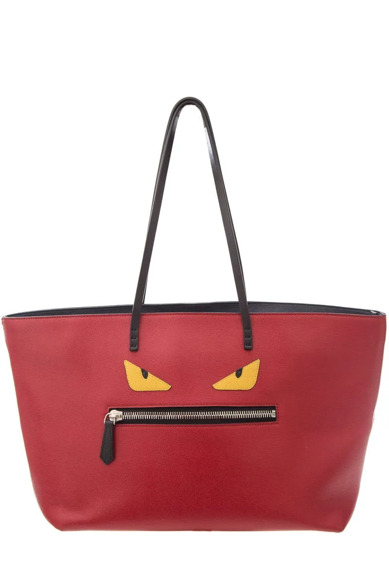 Fendi MONSTER ROLL Red Face Tote