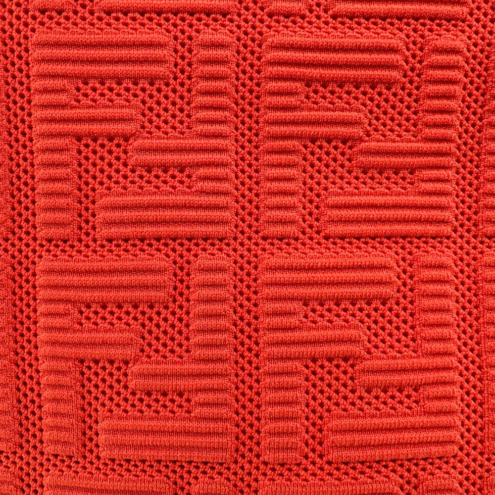 Fendi Red Technical Fabric Plexiglass FF Motif Sunshine Medium Shopper Tote Bag