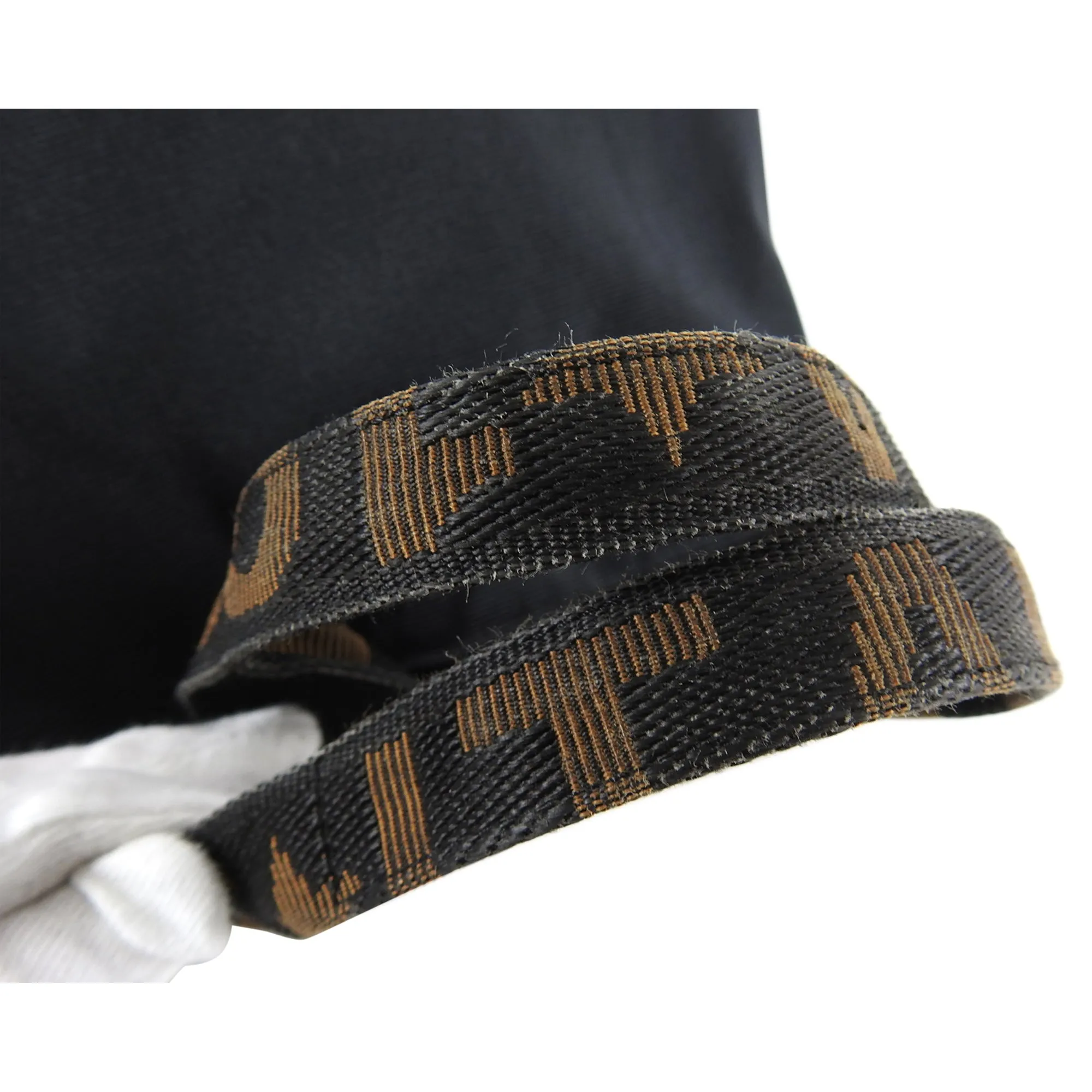 Fendi Vintage Black Nylon Zucca Logo Bucket Bag