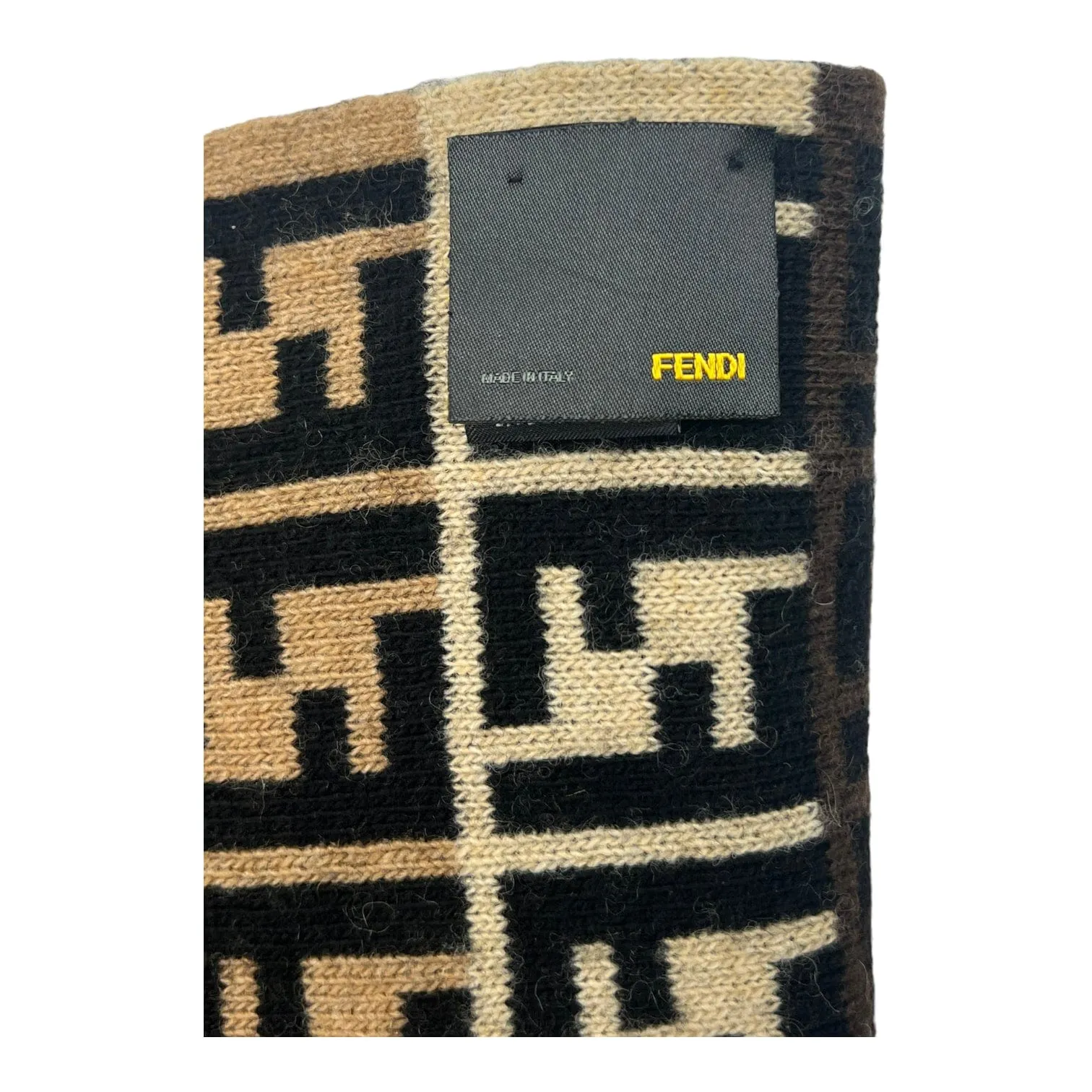 Fendi Zucca Print Scarf Tri Color Brown Pre-Owned