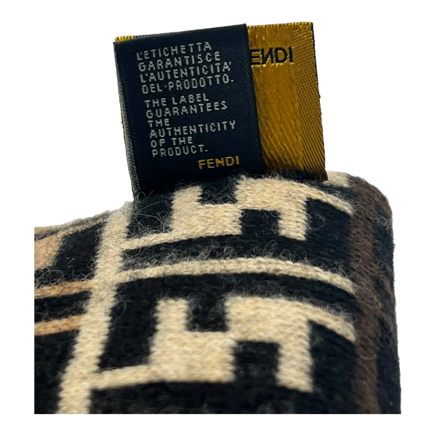 Fendi Zucca Print Scarf Tri Color Brown Pre-Owned