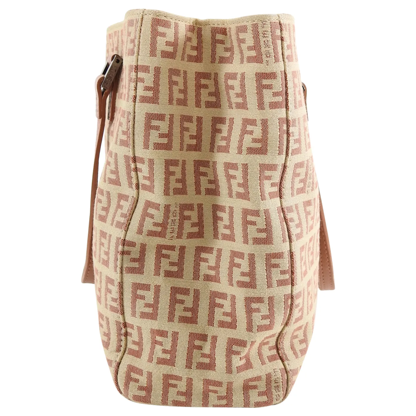 Fendi Zucca Small Pink and Beige FF Logo Tote Bag