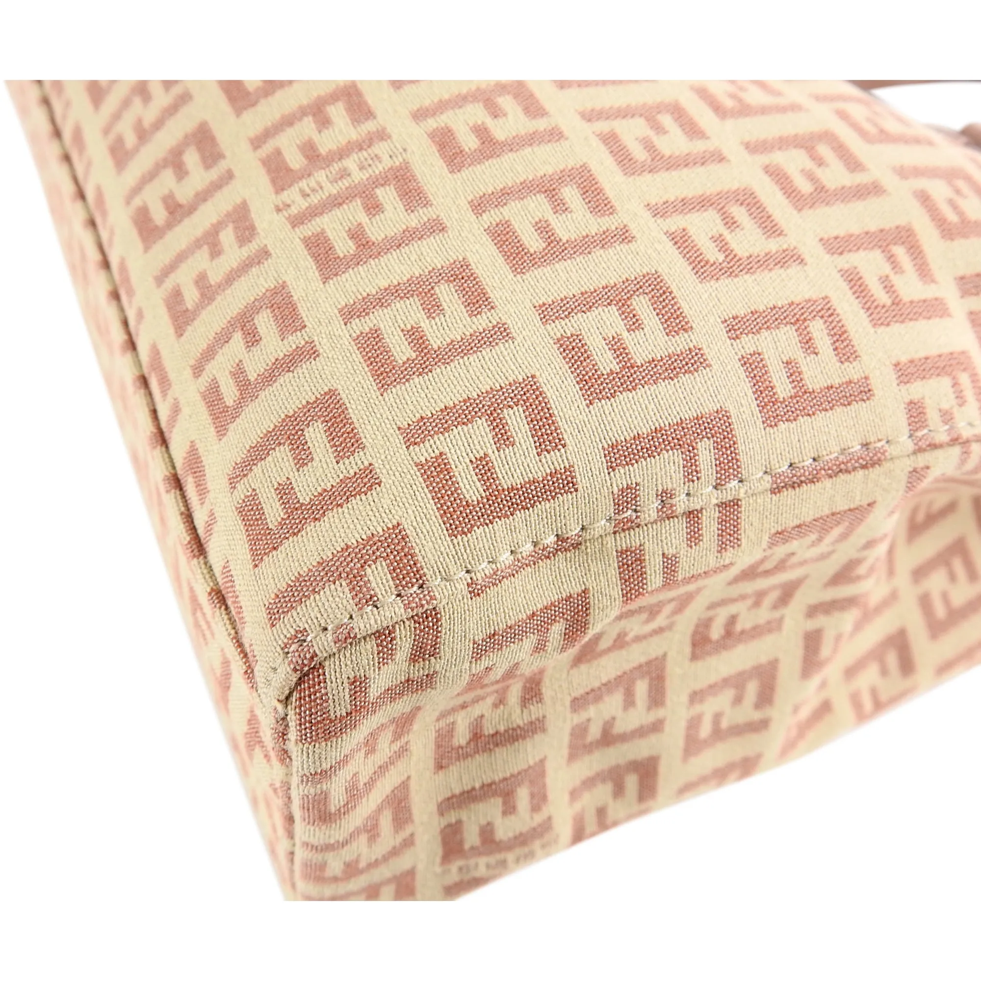 Fendi Zucca Small Pink and Beige FF Logo Tote Bag