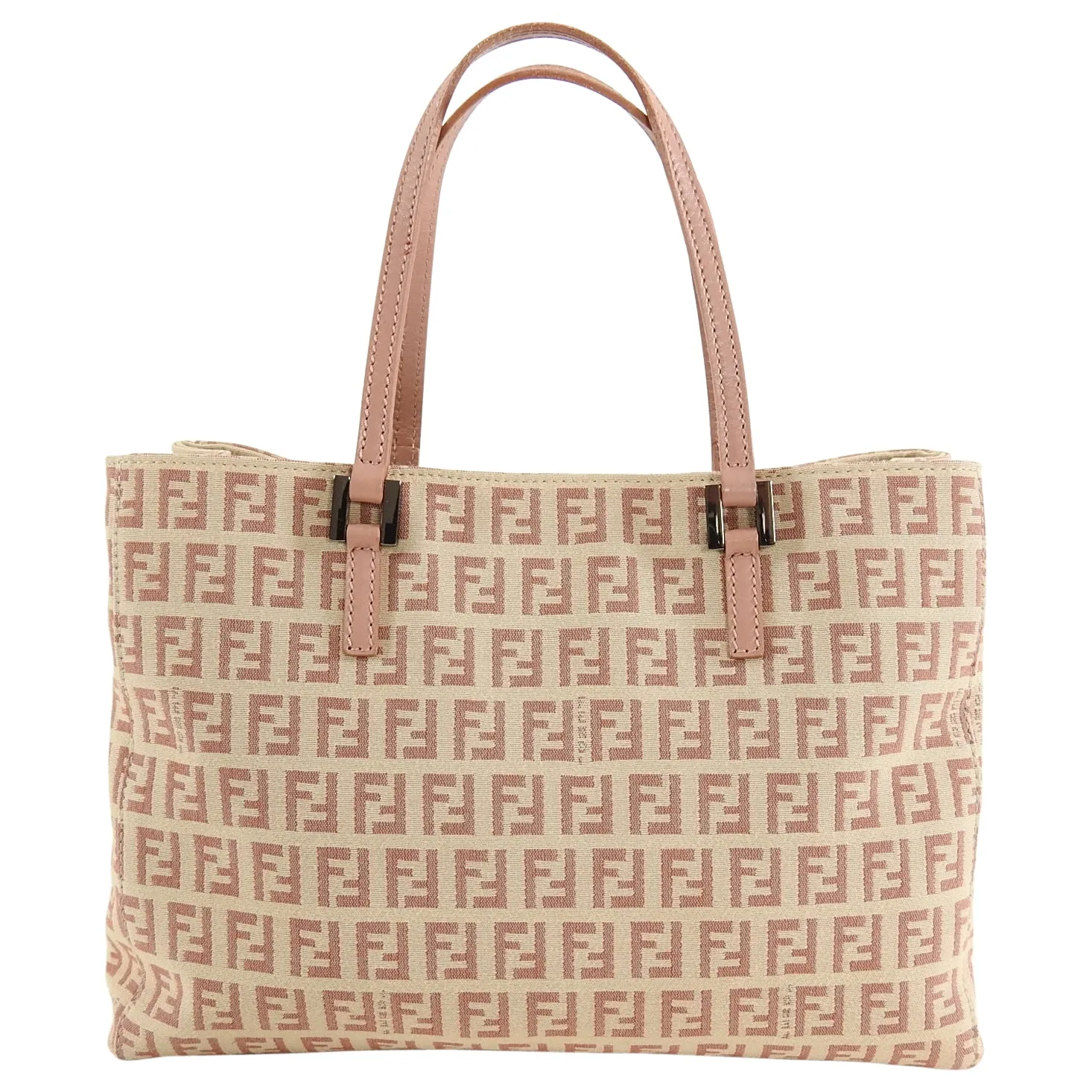 Fendi Zucca Small Pink and Beige FF Logo Tote Bag