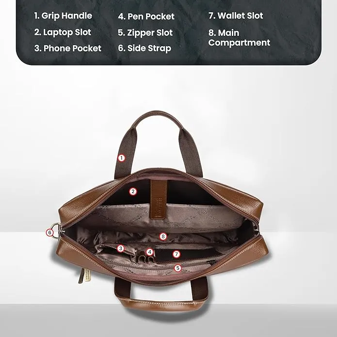 Genuine Leather Office Laptop Bags - Fits MacBook, Notebook up to 16 Inch - 1 Year Warranty