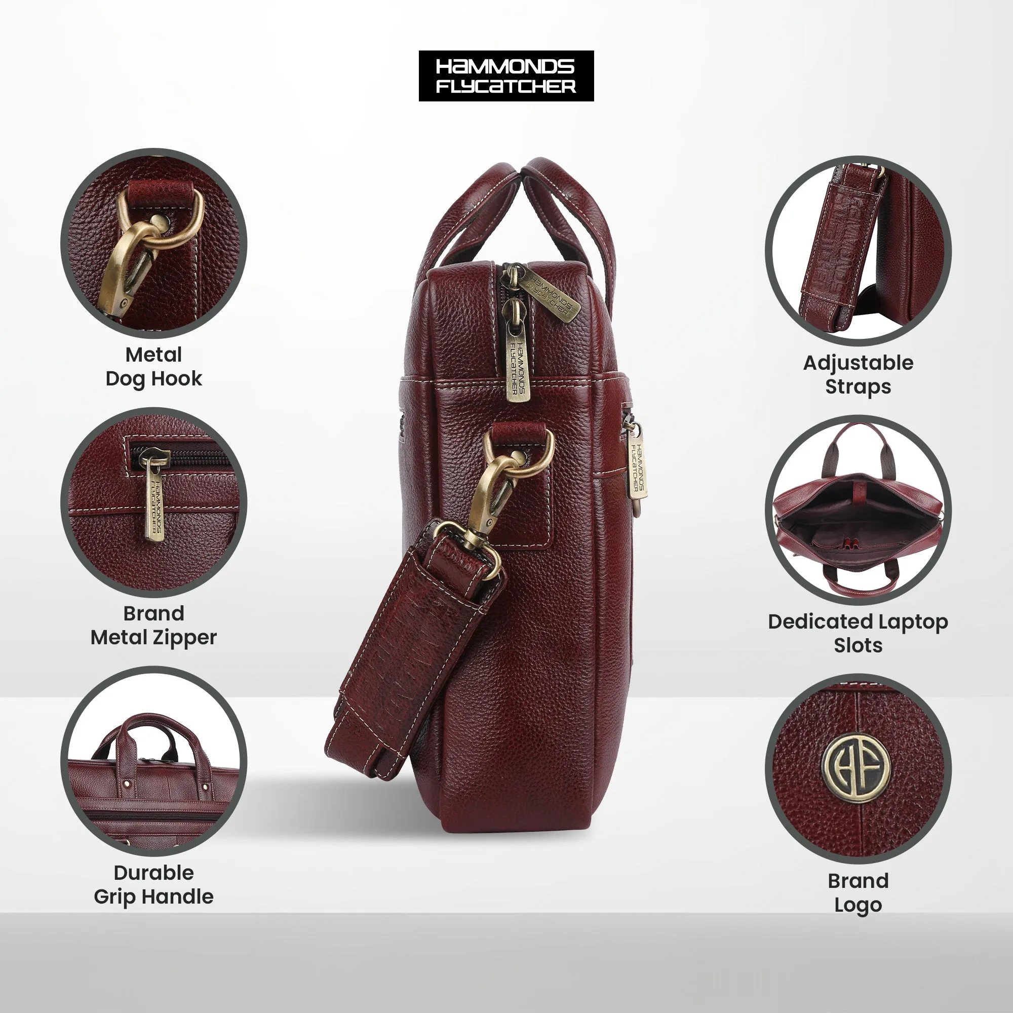 Genuine Leather Office Laptop Bags - Fits MacBook, Notebook up to 16 Inch - 1 Year Warranty