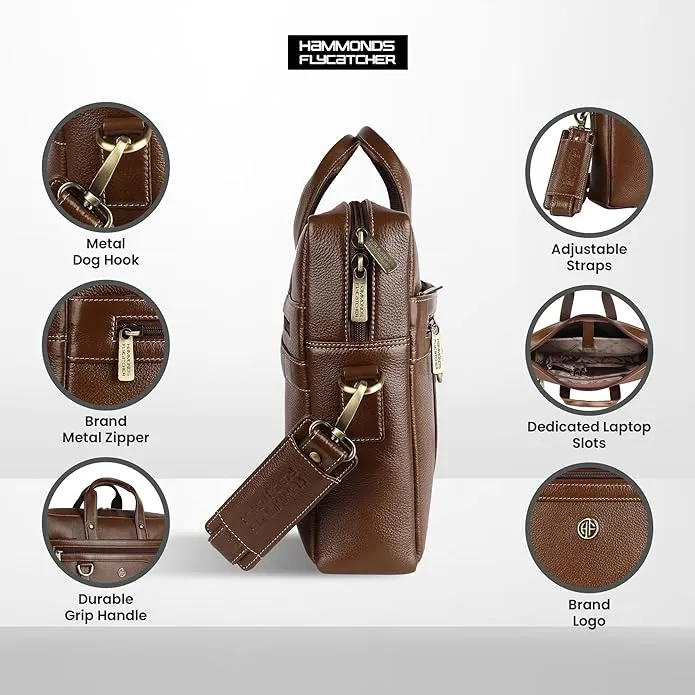 Genuine Leather Office Laptop Bags - Fits MacBook, Notebook up to 16 Inch - 1 Year Warranty