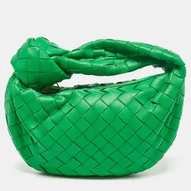 Green Intrecciato Leather Mini Jodie Hobo