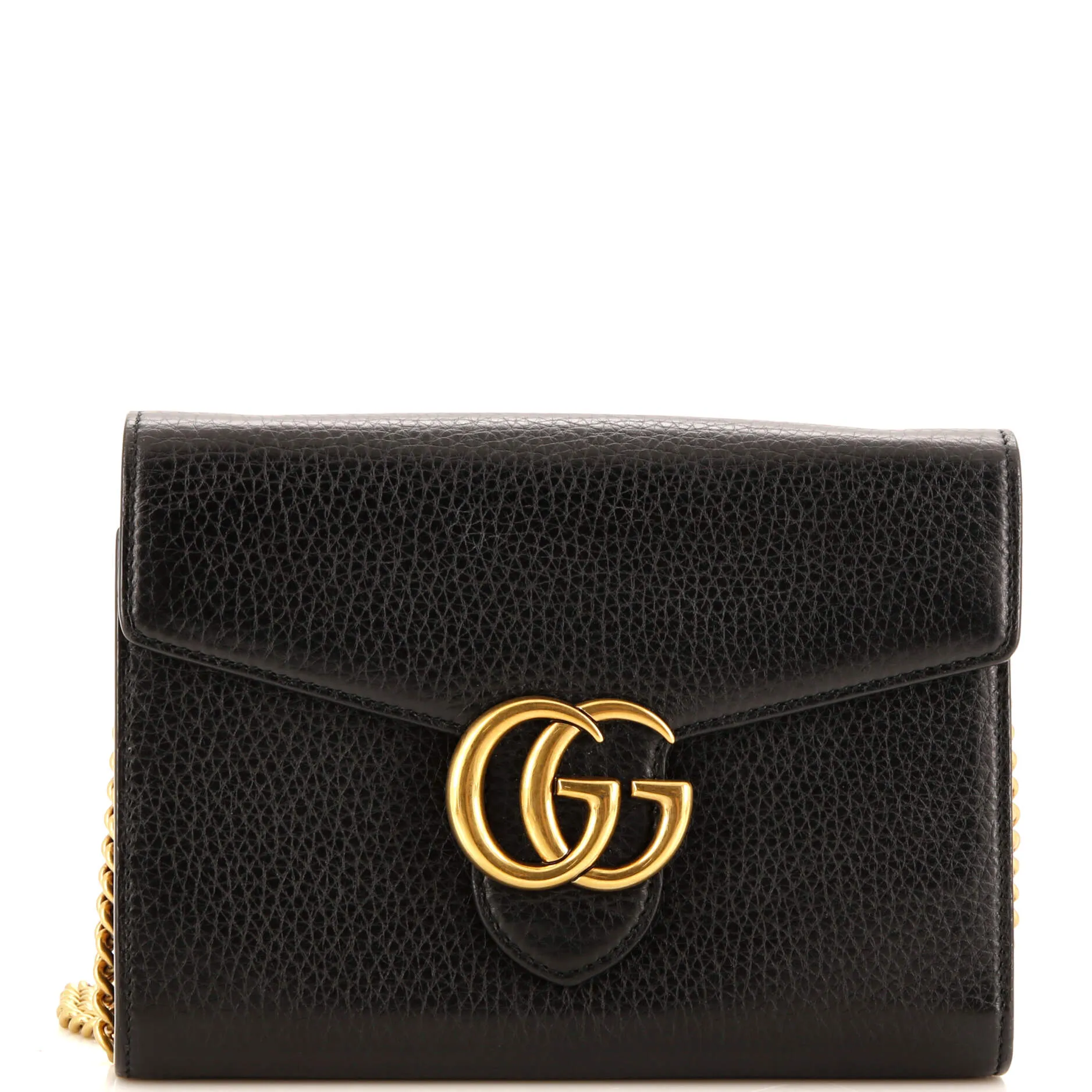 GUCCI GG Marmont Chain Wallet Leather Mini