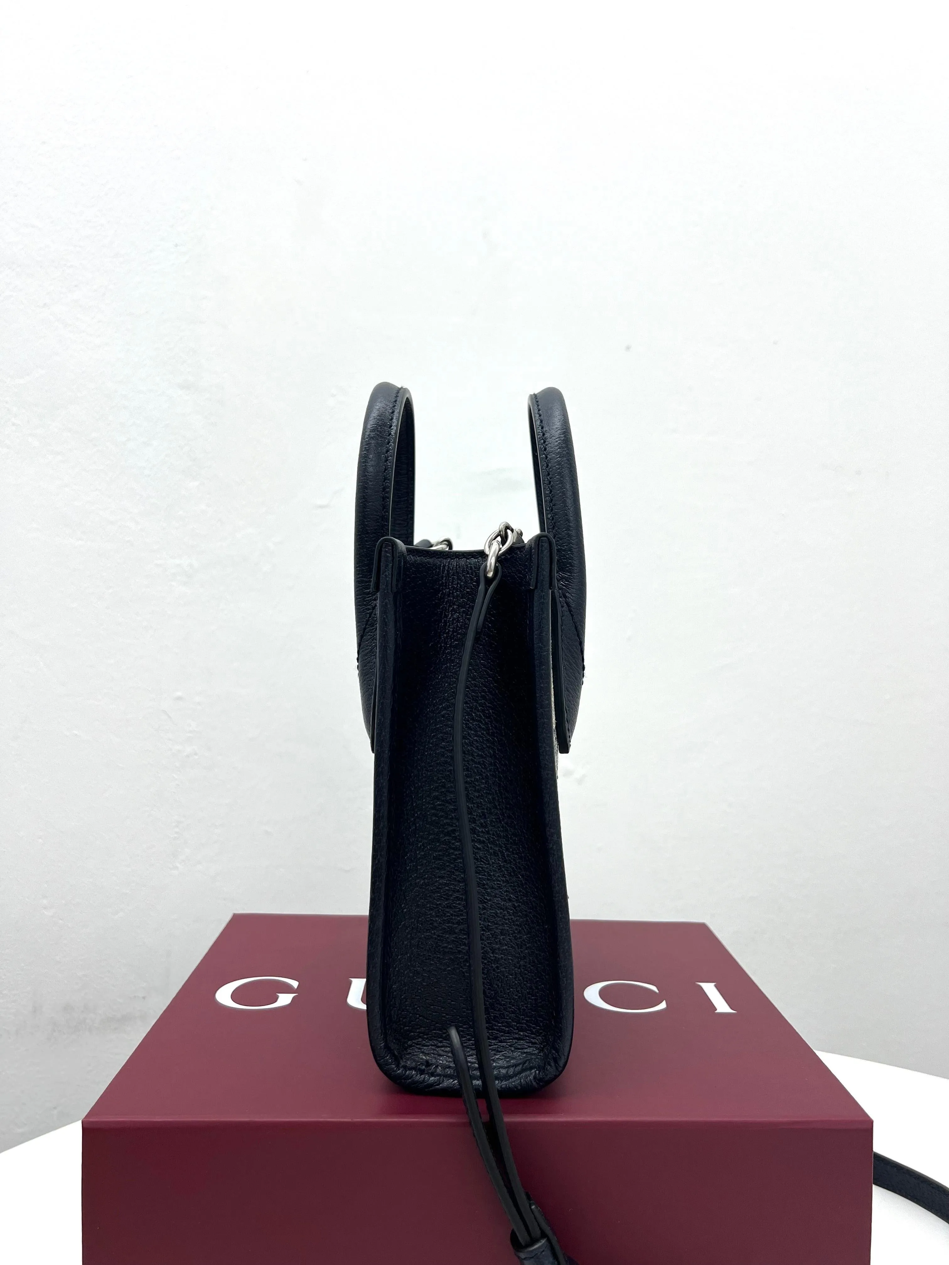 GUCCI Supreme Mini Tote Bag With Interlocking