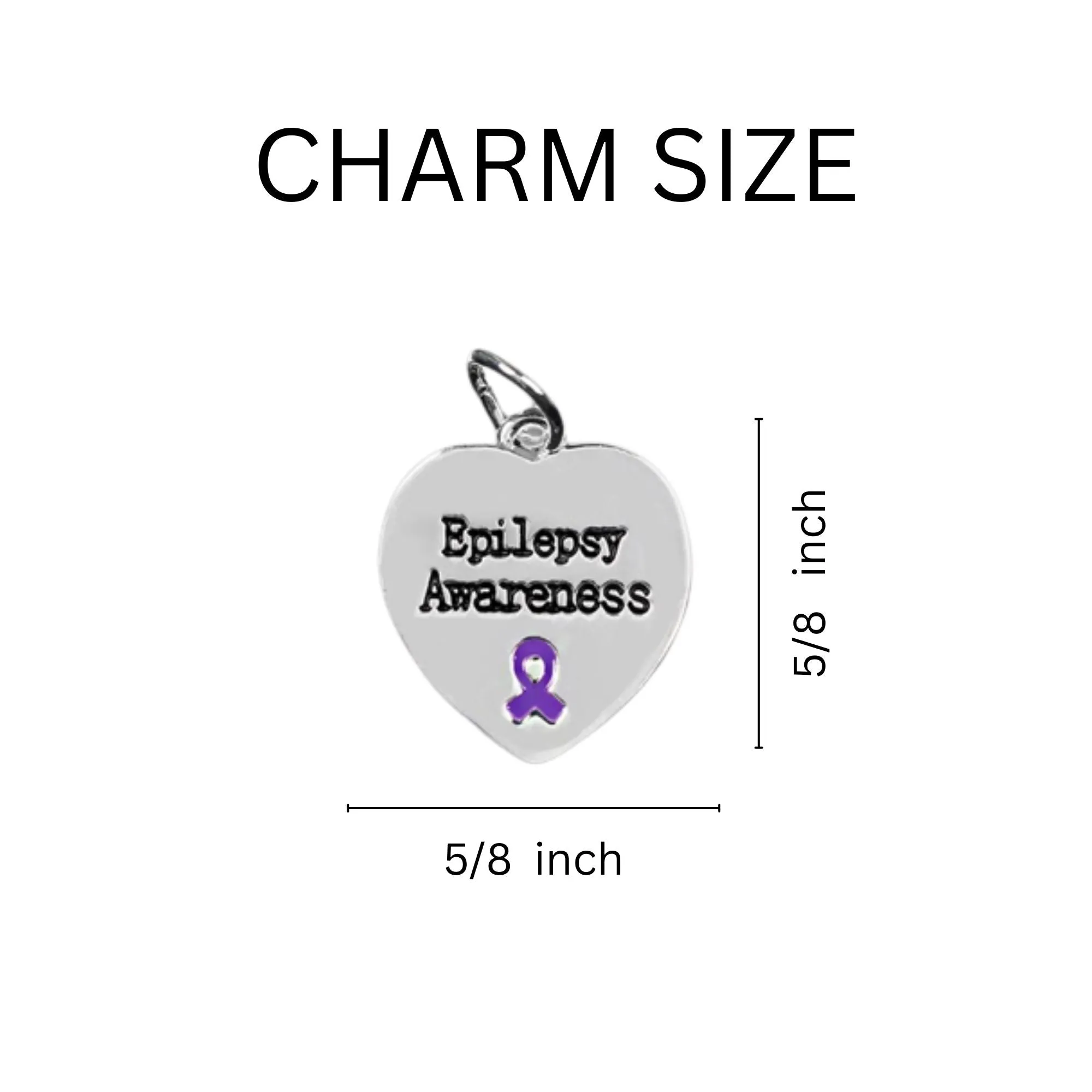 Heart Shaped Epilepsy Awareness Keychains