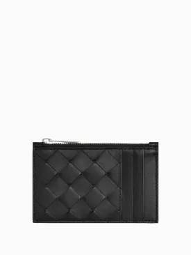 Intrecciato leather cardholder