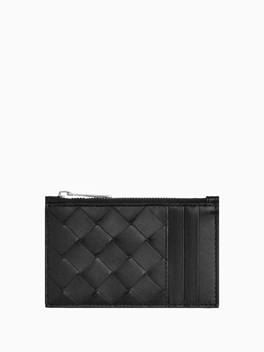 Intrecciato leather cardholder