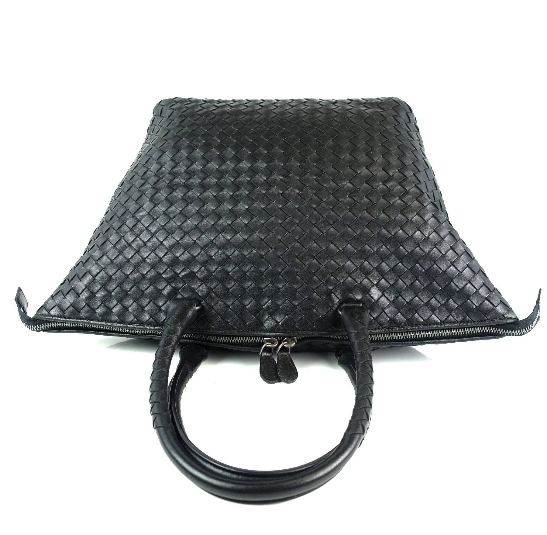 Intrecciato Nappa Leather Top Zip Handbag