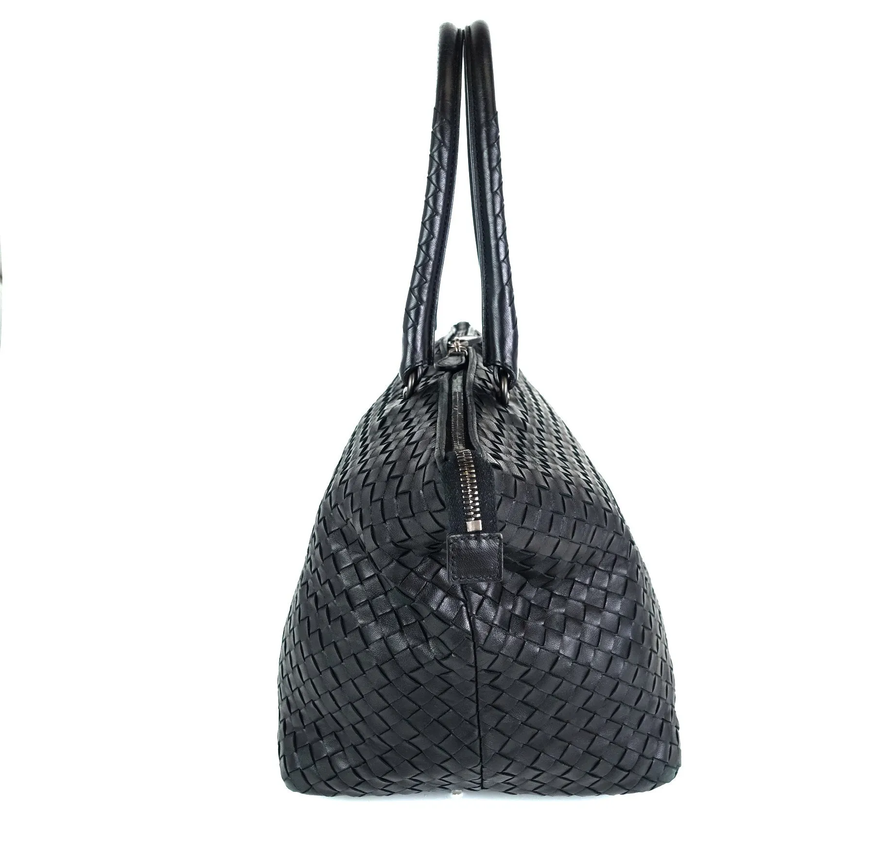 Intrecciato Nappa Leather Top Zip Handbag
