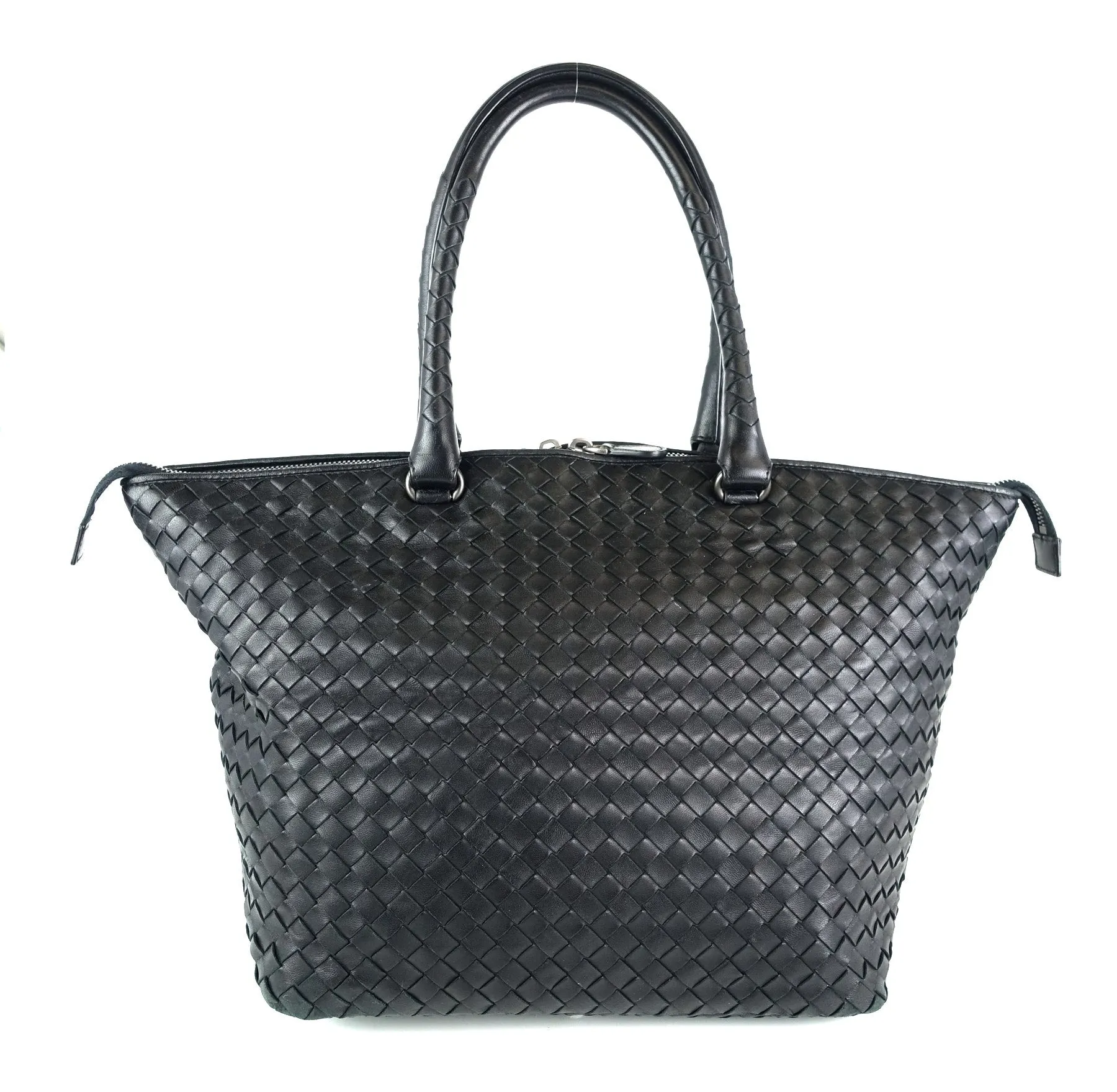 Intrecciato Nappa Leather Top Zip Handbag