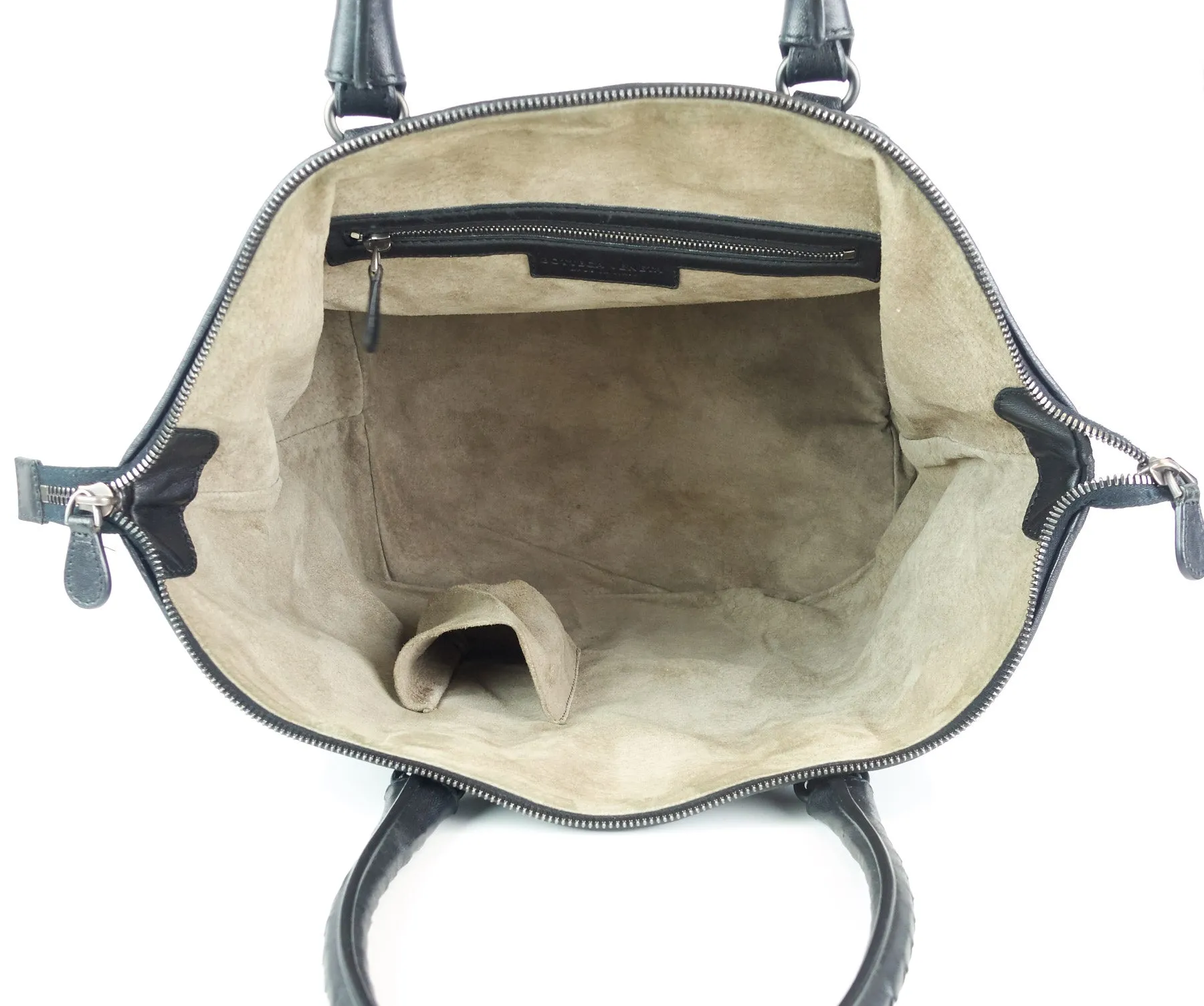 Intrecciato Nappa Leather Top Zip Handbag