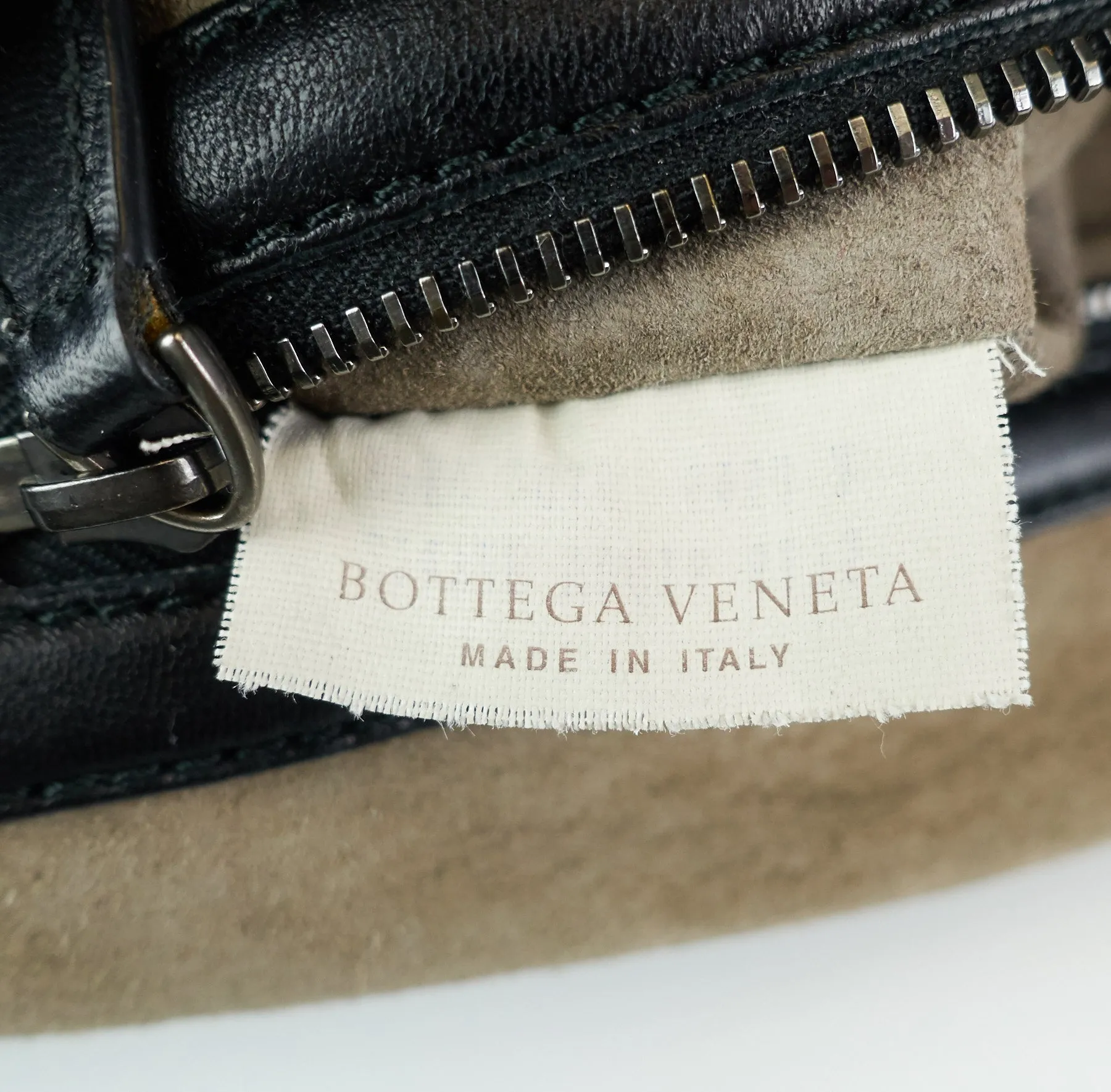 Intrecciato Nappa Leather Top Zip Handbag
