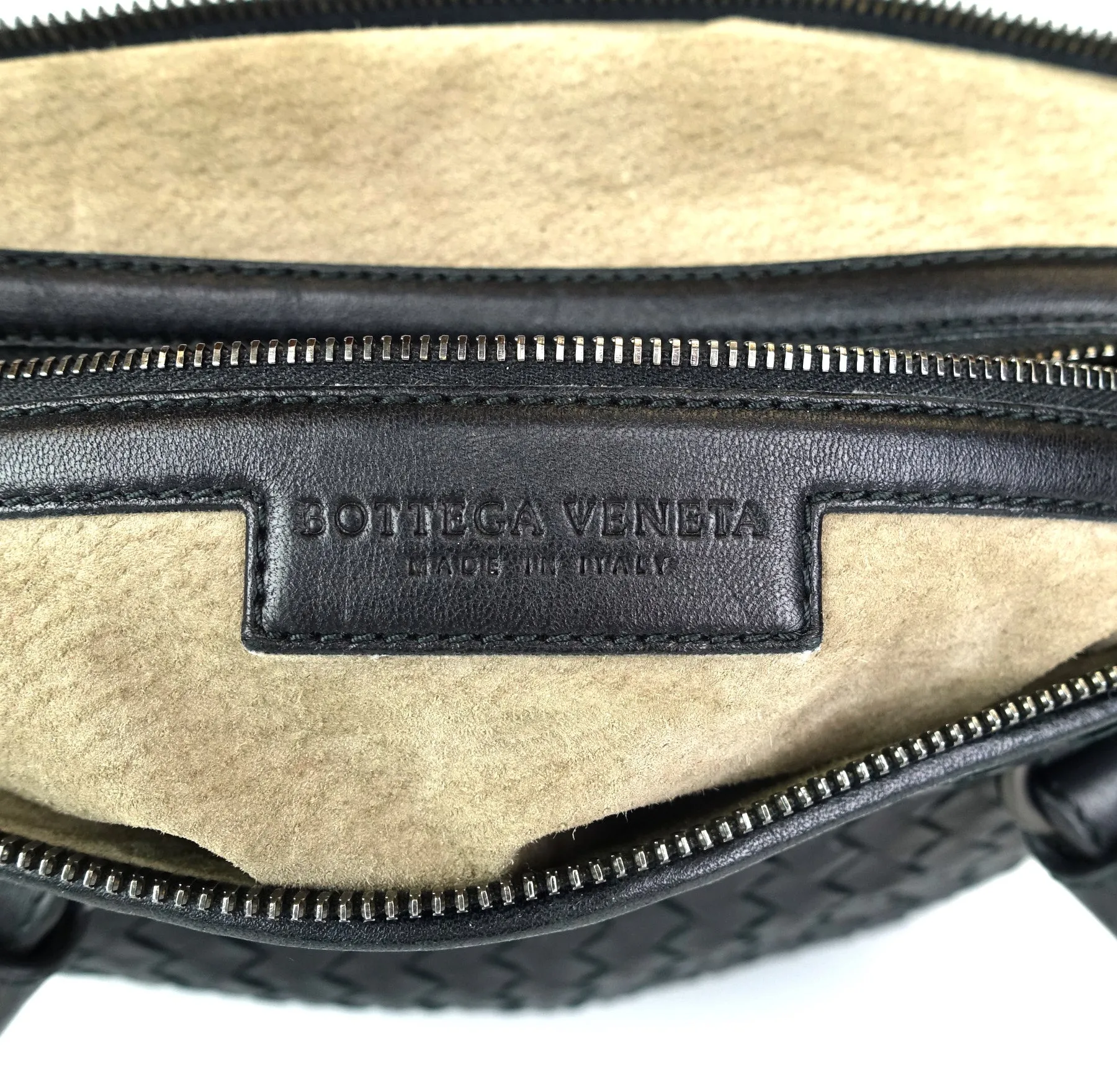 Intrecciato Nappa Leather Top Zip Handbag