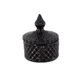 Jar glass black 11cm