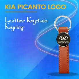 KIA Picanto Logo Leather Keychain Keyring - Key Chains