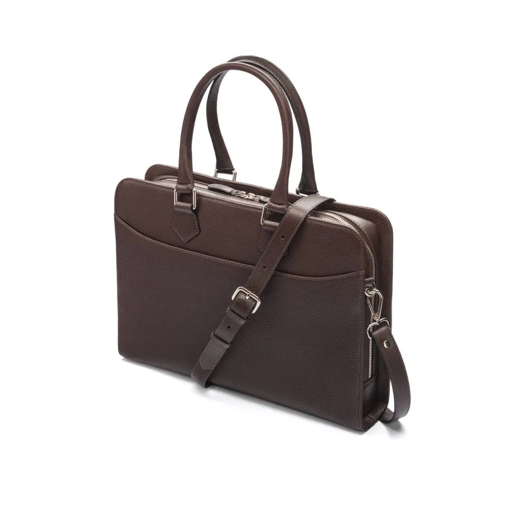 Ladies Leather Trinity 13" Laptop Briefcase - Brown