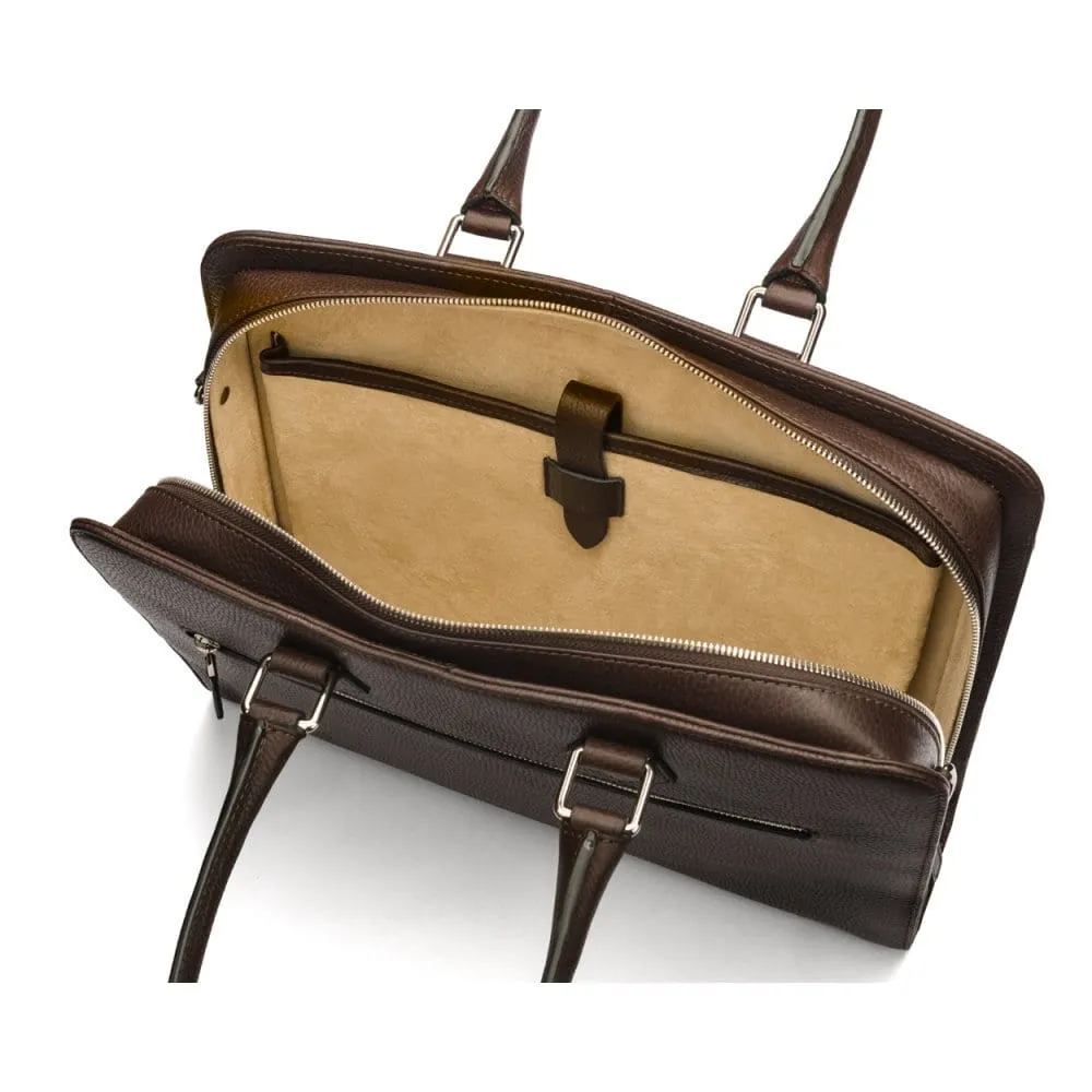 Ladies Leather Trinity 13" Laptop Briefcase - Brown